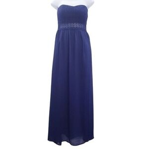 Ya Los Angeles Strapless Silk  Cut‎ Out Maxi Dress NEW Size M